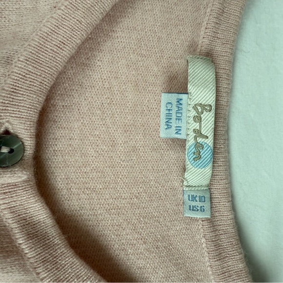 Boden Women’s Pale Pink Cashmere Cropped Cardigan Sweater sz 6/4 XS - Picture 7 of 7